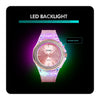SkMEI 1553 Women LED Color Light Transparent Waterproof Watch Inlaid With Water Drill(Purple)