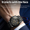 OLEVS 2892 Men Multifunctional Business Waterproof Quartz Watch(Black)