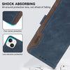 For Samsung Galaxy A56 5G ABEEL Color Block Magnetic RFID Leather Phone Case(Blue-Brown)