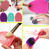 Silicone Cleaning Cosmetic Make Up Washing Brush Cleaner Scrubber Tool(Pink)
