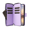 For Samsung Galaxy A35 Nine-card Slots Zipper Wallet Bag Leather Phone Case(Purple)