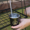 AOTU AT6657-2 4pcs Outdoor Camping Folding Stainless Steel Water Cup Set (White)