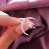 Female Star Moon Rings Crystal Ring Staking Jewelry(Rose Gold)