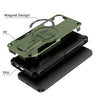 For Samsung Galaxy A55 5G Armor MagSafe Holder PC Hybrid TPU Phone Case(Army Green)