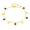 OPK GZ197 Simple Geometric Cross Stainless Steel Anklets(Gold)