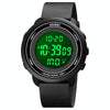 SKMEI 1736 Triplicate Round Dial Timing LED Digital Display Luminous Electronic Watch(Black)
