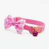 Adjustable Pink Bow Bell Collar for Cats & Dogs (19-32cm)