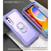 For LG Velvet PC + Rubber 3-layers Shockproof Protective Case with Rotating Holder(Purple)