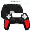 For Sony PS5 Splicing Color Silicone Gamepad Protective Case with Rocker Caps(Black White)