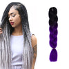 Fashion Color Gradient Individual Braid Wigs Chemical Fiber Big Braids, Length: 60cm(39 Black+Dark Purple)