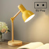 T1062 Dormitory Eye Protection Desk Lamp Bedroom Bedside Wood Lamp, Power source: EU Plug(Yellow)