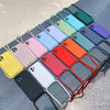 For iPhone 14 Pro Max Crossbody Lanyard Liquid Silicone Case(Pink)