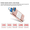 32GB USB 3.0 + 8 Pin + Mirco USB Android iPhone Computer Dual-use Metal Flash Drive (Rose Gold)