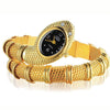 Snake Shape Bracelet Diamonds-plated Quartz Watch(Gold)