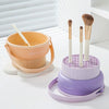 Makeup Brush Cleaning Bowl Storage Drying Rack Silicone Cosmetic Egg Cleaning Tool(Skin Color)
