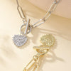 Angel Eyes Pendant Layered Necklace, Model: N2106-20 Silver Love Eyes