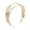 2pcs Metallic Leaves Branch Crown Hair Band Wedding Tiara Hair Accessories(Silver)