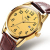 OLEVS 5566 Men Simple Single Calendar Waterproof Quartz Watch(Gold)