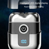 Double Ring Magnetic Electric Shaver Travel Portable Rechargeable Full Body Washable Men Razor(Grey)