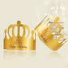 50 PCS Crown Birthday Hat Children Adult Birthday Party Cartoon Decoration Paper Hat(Gold Card)
