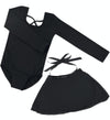 Girls Spring and Summer Long-sleeved Cotton Dance Training Clothing Set, Size:150CM(Purple)