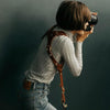 Quick Release Anti-Slip Shoulder Leather Harness Camera Strap with Metal Hook for SLR / DSLR Cameras (Right Shoulder)
