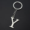 Double-Sided Three-Dimensional Plating Alphabet Keychain, Style: Y