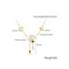 OPK GX2439 Stainless Steel Butterfly Flower Tassel Pendant Bone Chain(Gold)
