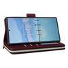 For Samsung Galaxy S22 Ultra 5G Nine-card Slots Zipper Wallet Bag Leather Phone Case(Wine Red)