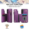 For Samsung Galaxy S23 5G Double Flap Zipper RFID Leather Phone Case with Short Lanyard(Dark Purple)