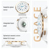 HW3 Mini Heart Rate/Blood Oxygen Monitoring Smart Watch with NFC Function(Gold Shell White Leather)