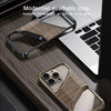 For iPhone 15 Pro Aluminum Alloy Solid Wood Frameless Hollow Metal Phone Case(Dark Grey)