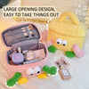 Cartoon Cute Plush Cosmetic Bag Large Capacity Travel Makeup Tools Handbag Storage Case(Blue)