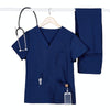 Women Grooming Pet Dental Work Clothes Short-Sleeved Top + Pants Set, Size: M(Tibetan Blue)