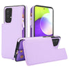 For Samsung Galaxy A52 5G Double Flap Zipper RFID Leather Phone Case with Short Lanyard(Light Purple)