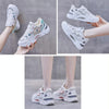 811-1 Spring Breathable Casual Shoes Leather-paneled Mesh Ladies Sports Shoes, Size: 36(Beige Pink)
