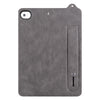 For iPad mini 5 / 4 / 3 / 2 / 1 TPU Leather Back Tablet Case with Wristband(Grey)