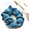 5 PCS Velvet Solid Color Elastic Hair Bands Ponytail Holder Scrunchies Tie Hair Rubber Band Headband(Blue)
