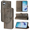 For Samsung Galaxy A06 4G / 5G Embossed Butterfly Leather Phone Case(Grey)