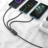 hoco U104 Ultra 3 in 1 6A Fast Charging Data Cable USB to 8 Pin + Micro USB + USB-C / Type-C Cable, Cable Length: 1.2m(Black)