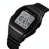 SKMEI 1278 Fashionable Outdoor 50m Waterproof Digital Watch Student Sports Wrist Watch Support 5 Group Alarm Clocks(Black)