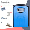 Large Password Lock Metal Storage Box Villa Security Box Wall Cabinet Safety Box(Blue)