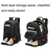 Large-capacity Expandable Shoe Compartment Backpack Camping Travel Bag with USB Port, Size: 65L(Blue)