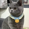 Handmade Crochet Cat Collar, Light Blue, 30cm (3-5kg)
