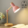 T1062 Dormitory Eye Protection Desk Lamp Bbedroom Bedside Wood Lamp, Power source: UK Plug(Pink)