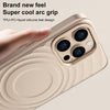 For iPhone 13 Wave Texture Liquid Silicone Titanium MagSafe Phone Case(White)