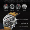 BINBOND B6022 30m Waterproof Luminous Multifunctional Quartz Watch, Color: Leather-Black Steel-Black