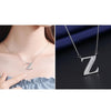 Women Fashion S925 Sterling Silver English Alphabet Pendant Necklace, Style:Z