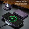 For iPhone 14 Plus DG.MING MAGKING-K2 Series MagSafe RFID Card Bag Detachable Phone Case(Purple)