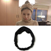 Women Temperament Knitting Cross Shape Hair Band(Black)
